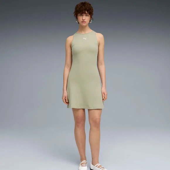 Puma Light Tan Beige Khaki Sleeveless Athletic Pullover Dress Women’s Small - Picture 1 of 11